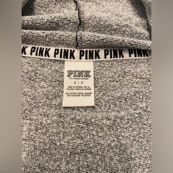 Victoria’s Secret Pink zip up hooded sweatshirt, black so small - Picture 10 of 10